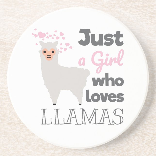 Just A Girl Who Loves Llamas Coaster (Front)