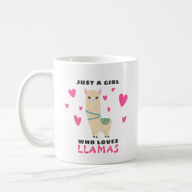 Just a Girl who loves Llamas Coffee Mug (Left)