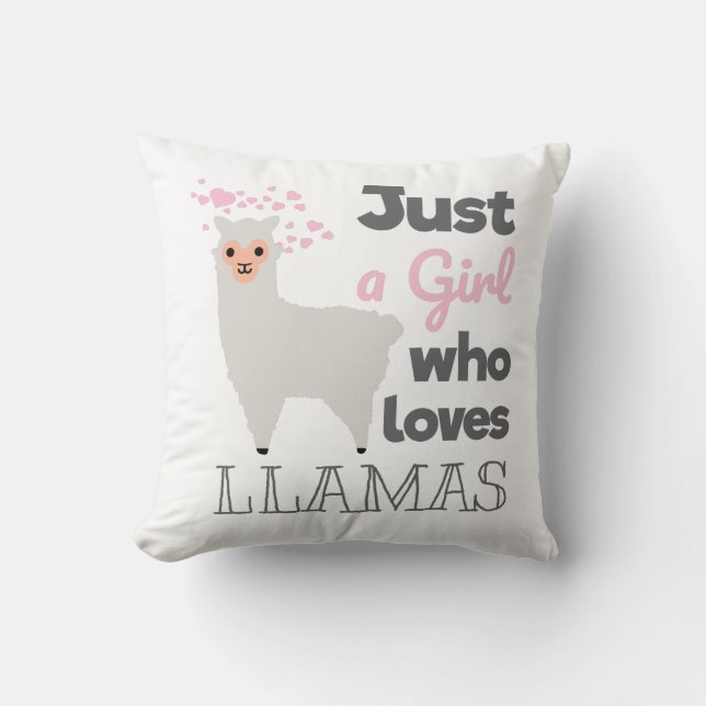 Just A Girl Who Loves Llamas Cushion (Front)