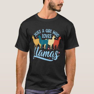 Just A Girl Who Loves Llamas Cute Animal For Wome T-Shirt