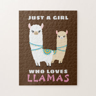 Just a Girl who loves Llamas Jigsaw Puzzle