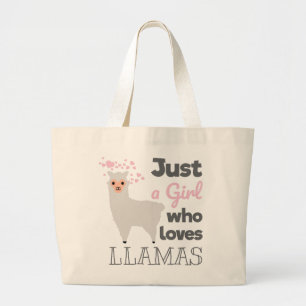Just A Girl Who Loves Llamas Large Tote Bag