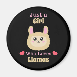 Just A Girl Who Loves Llamas Magnet