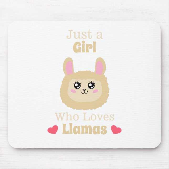 Just A Girl Who Loves Llamas Mouse Pad (Front)