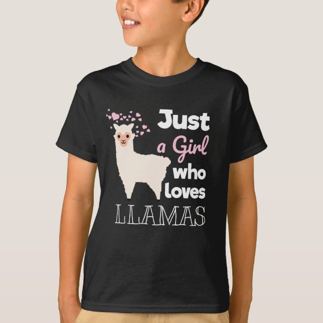 Just A Girl Who Loves Llamas T-Shirt (Front)