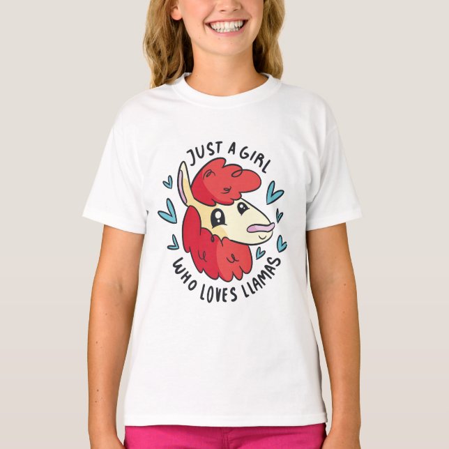 Just A Girl Who Loves Llamas T-Shirt (Front)