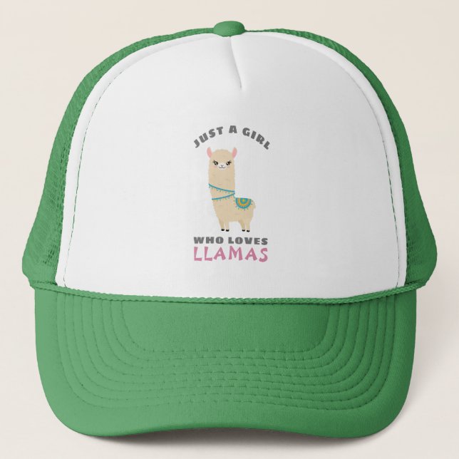 Just a Girl who loves Llamas Trucker Hat (Front)