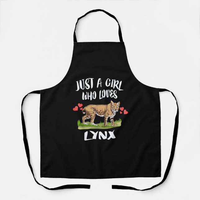 Just A Girl Who Loves Lynx Animal Cat Apron (Front)