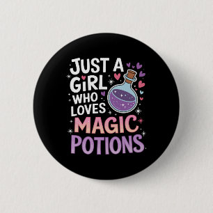 Just A Girl Who Loves Magic Potion Funny Halloween 6 Cm Round Badge