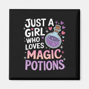 Just A Girl Who Loves Magic Potion Funny Halloween Magnet
