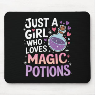 Just A Girl Who Loves Magic Potion Funny Halloween Mouse Pad