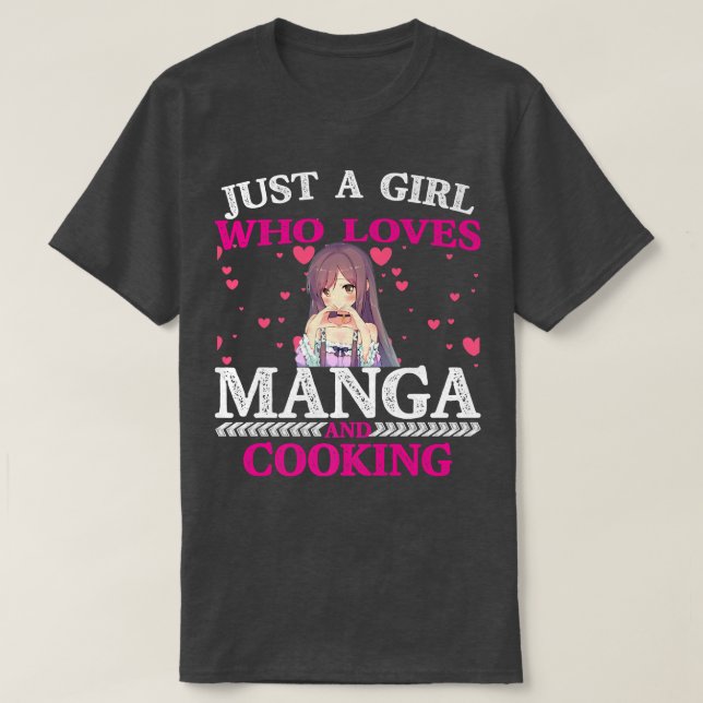 Just A Girl Who Loves Manga And Cooking Valentines T-Shirt (Design Front)