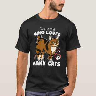 Just A Girl Who Loves Manx Cats Cute Cat Kids T-Shirt
