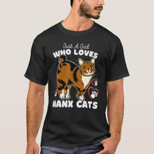 Just A Girl Who Loves Manx Cats Cute Cat Kids T-Shirt