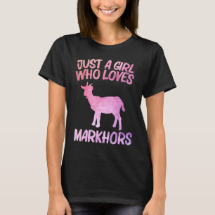 Just A Girl Who Loves Markhors For Women Goat Kid  T-Shirt