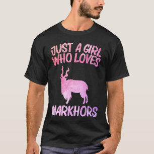 Just A Girl Who Loves Markhors For Women Goat Kid  T-Shirt