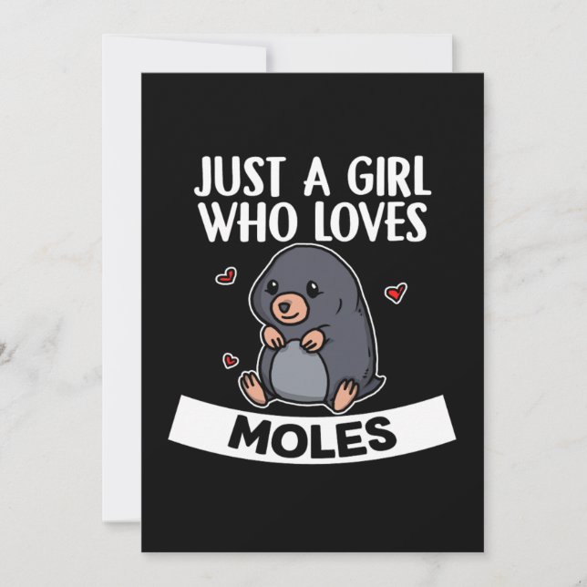 Just A Girl Who Loves Moles Cute Mole Costume Invitation (Front)