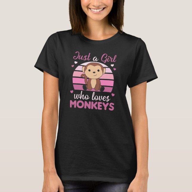 Just A Girl who loves Monkeys - Sweet Monkey T-Shirt (Front)