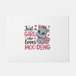 Just A Girl Who Loves Moo Deng Baby Hippos Long Sl Doormat