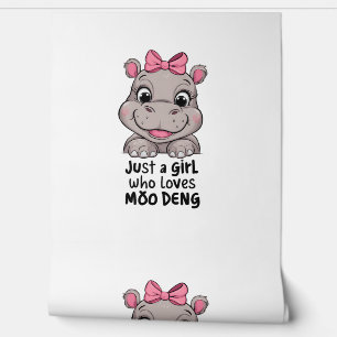 Just A Girl Who Loves Moo Deng Baby Hippos Long Sl Wallpaper