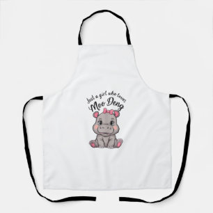 Just A Girl Who Loves Moo Deng Baby Hippos Tank To Apron