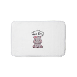 Just A Girl Who Loves Moo Deng Baby Hippos Tank To Bath Mat