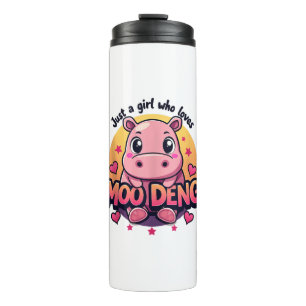 Just a girl who loves moo deng Cute Baby Hippo Moo Thermal Tumbler