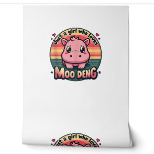 Just a girl who loves moo deng Cute Baby Hippo Moo Wallpaper