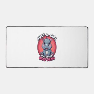 Just a Girl Who Loves Moo Deng Cute Hippo Fans T-S Desk Mat