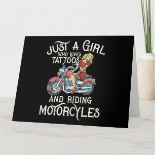 Just A Girl Who Loves Motorcycles Funny Art Gift.p Card