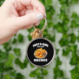 Just A Girl Who Loves Nachos Funny Food Lover Key Ring