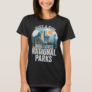 Just A Girl Who Loves National Parks Retro Hiking T-Shirt