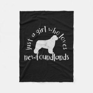 Just A Girl Who Loves Newfoundland Dog Fleece Blanket
