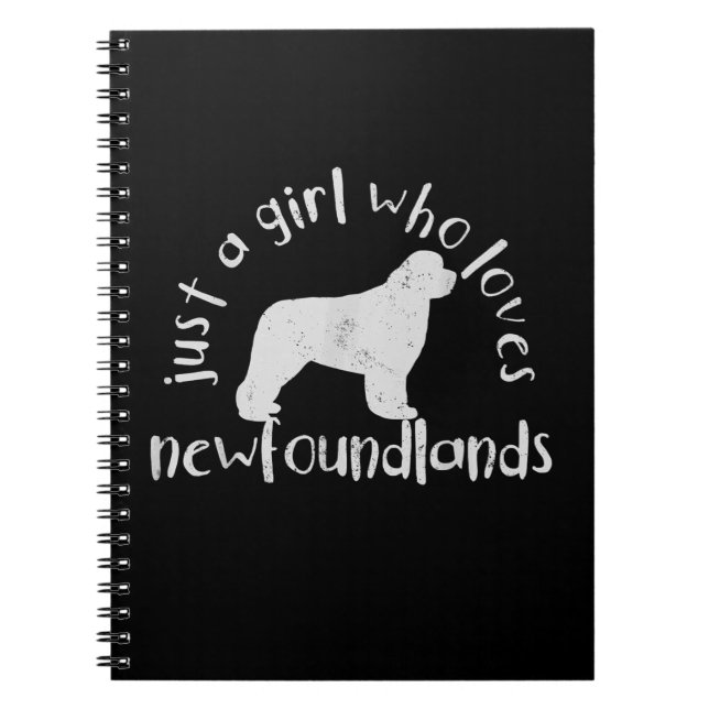 Just A Girl Who Loves newfoundland dog product Notebook (Front)