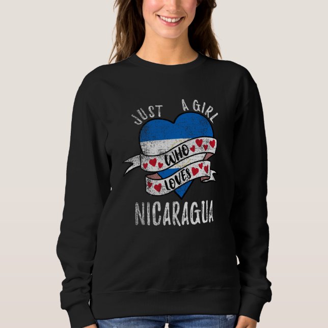 Just A Girl Who Loves Nicaragua Vintage Sweatshirt (Front)