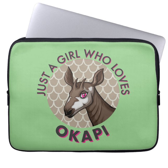 Just a Girl Who Loves Okapi, Okapi Obsession Lover Laptop Sleeve (Front)