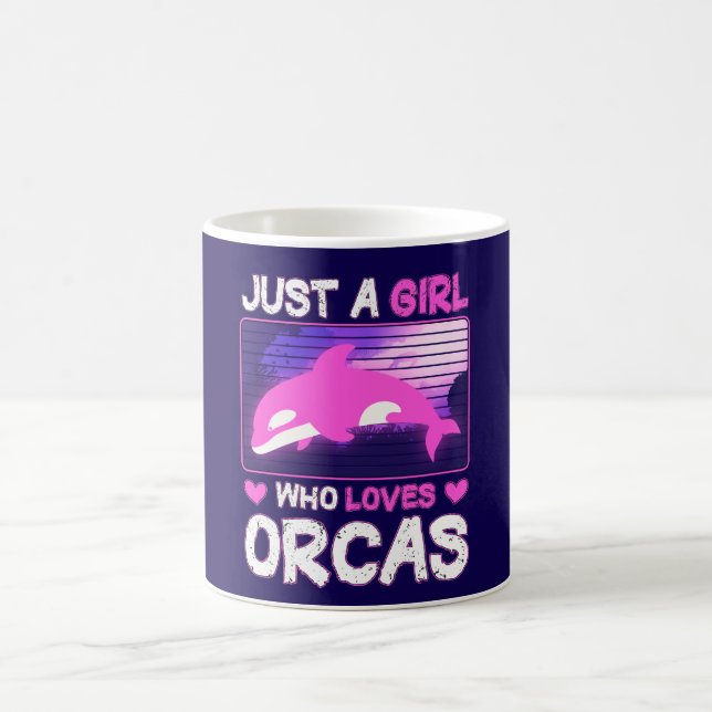 Just A Girl Who Loves Orcas – Cute Orca Lover Coffee Mug (Center)