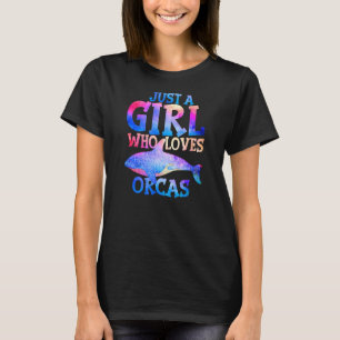 Just A Girl Who Loves Orcas Whale Kids Girls Funny T-Shirt