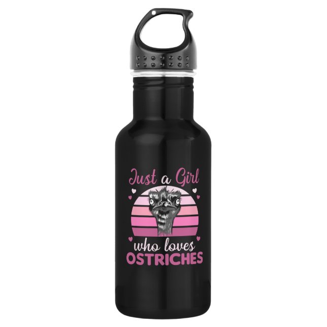 Just A Girl Who Loves Ostriches Cute Ostrich 532 Ml Water Bottle (Front)
