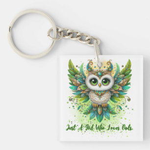 Just A Girl Who Loves Owls Key Ring