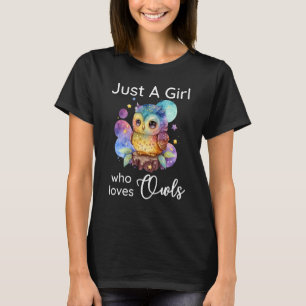 Just A Girl Who Loves Owls Nighttime Owl T-Shirt
