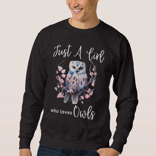 Just A Girl Who Loves Owls Witch Owl On Tree Sweatshirt (Front)