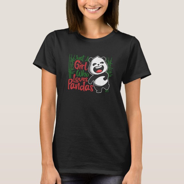 Just A Girl Who Loves Pandas Animal  For Women Bea T-Shirt (Front)