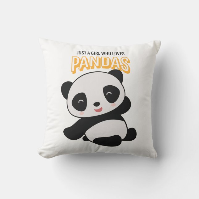 Just A Girl Who Loves Pandas Cushion (Front)