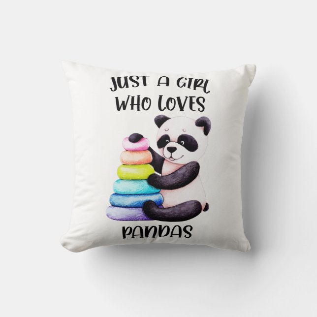 Just A Girl Who Loves Pandas Cushion (Front)