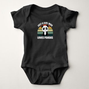 Just A Girl Who Loves Pandas Cute Animals Vintage Baby Bodysuit