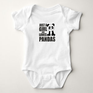 Just A Girl Who Loves Pandas Cute Animals Vintage Baby Bodysuit