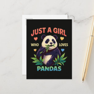 Just a Girl Who Loves Pandas Cute Announcement Postcard