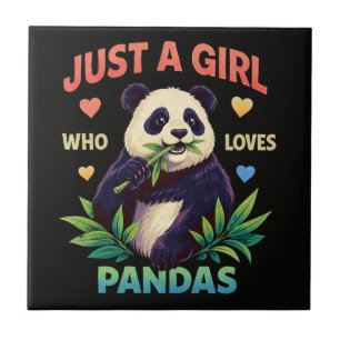 Just a Girl Who Loves Pandas Cute Ceramic Tile