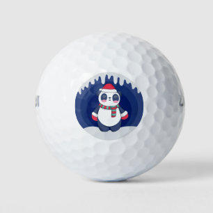 Just a girl who loves pandas, Cute Christmas Panda Golf Balls
